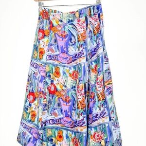Vintage Vanessa Stevens Floral Printed A-Line Fashion Skirt | Size: 8